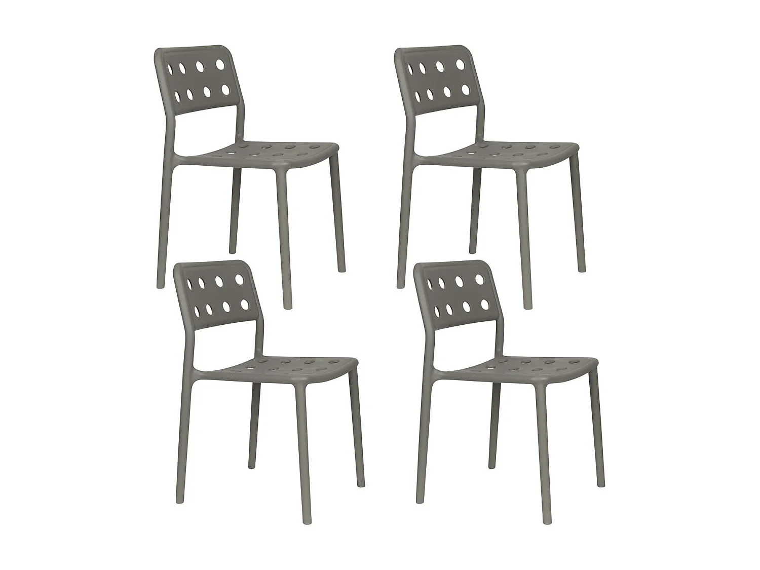 Lot de 4 chaises empilables SERRA