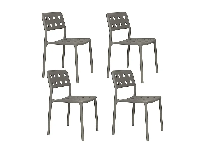 Lot de 4 chaises empilables SERRA