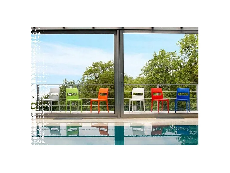 6 chaise SAI, Plastique, Gris