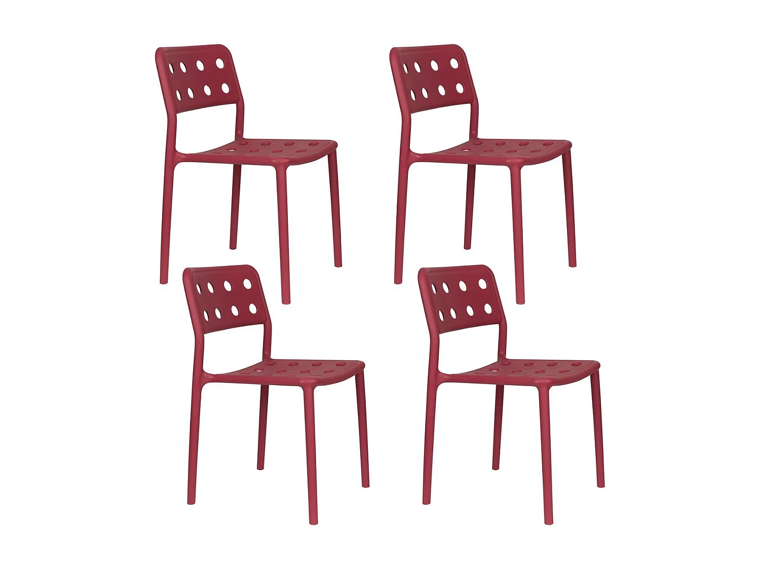 Lot de 4 chaises empilables SERRA
