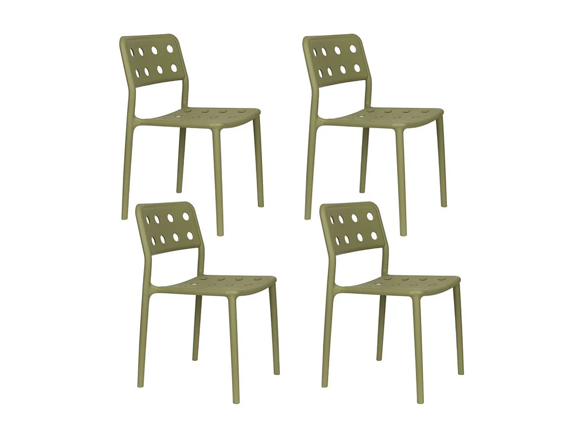 Lot de 4 chaises empilables SERRA