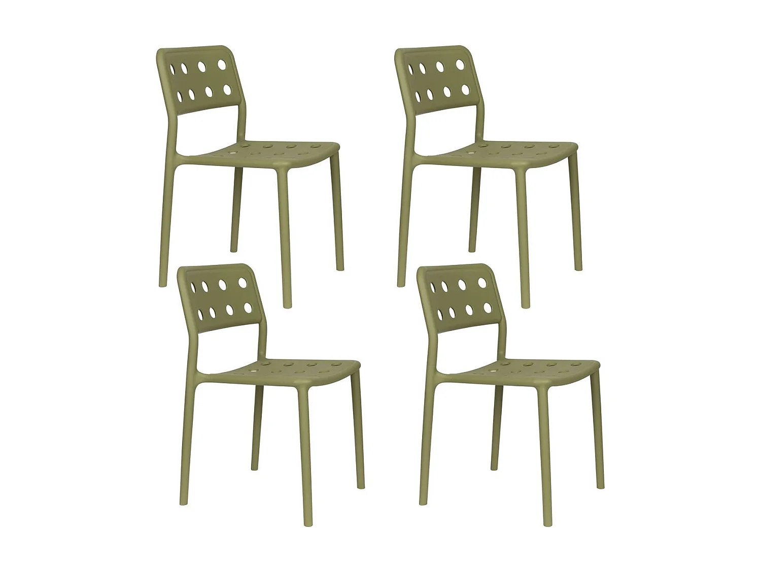 Lot de 4 chaises empilables SERRA