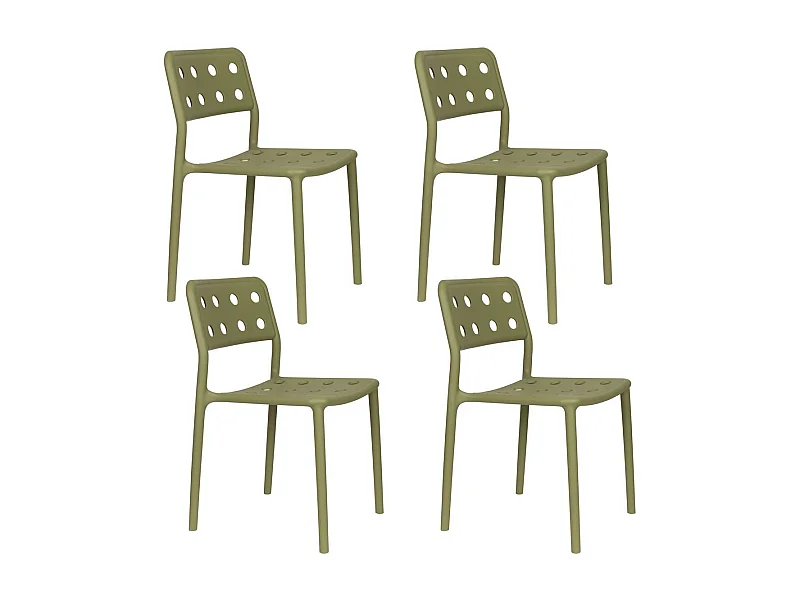 Lot de 4 chaises empilables SERRA