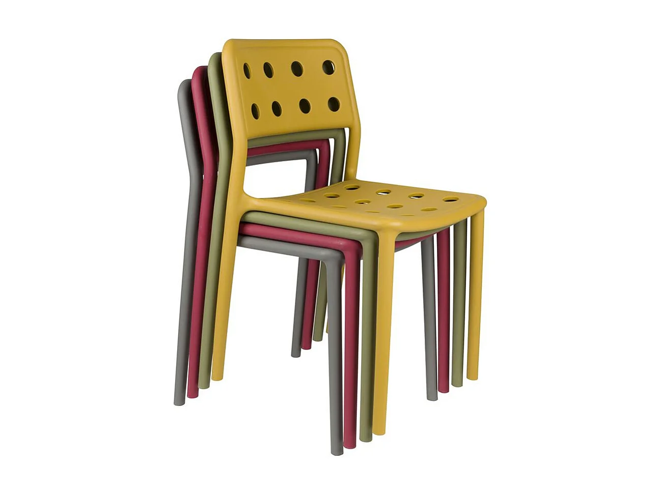 Lot de 4 chaises empilables SERRA