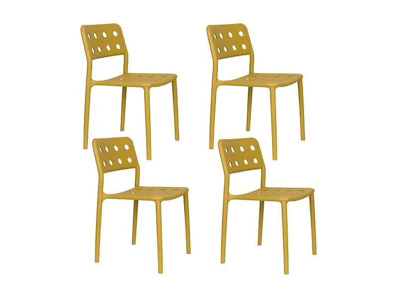 Lot de 4 chaises empilables SERRA