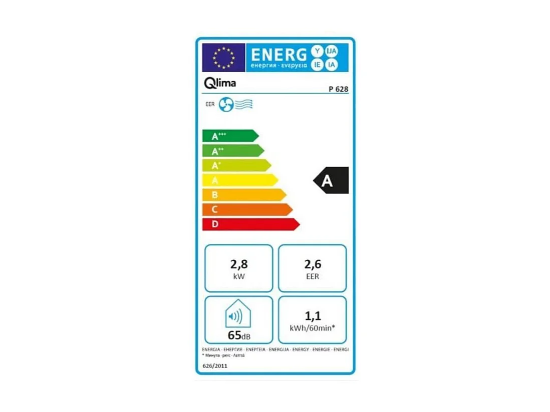 Mobiele airconditioner QLIMA P628 2800W WiFi Controle - Zwart of Wit