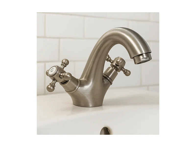 Mélangeur lavabo bec bas monotrou PAINI Tiffany Gris Acier