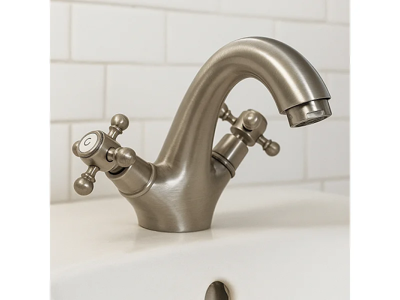 Mélangeur lavabo bec bas monotrou PAINI Tiffany Gris Acier