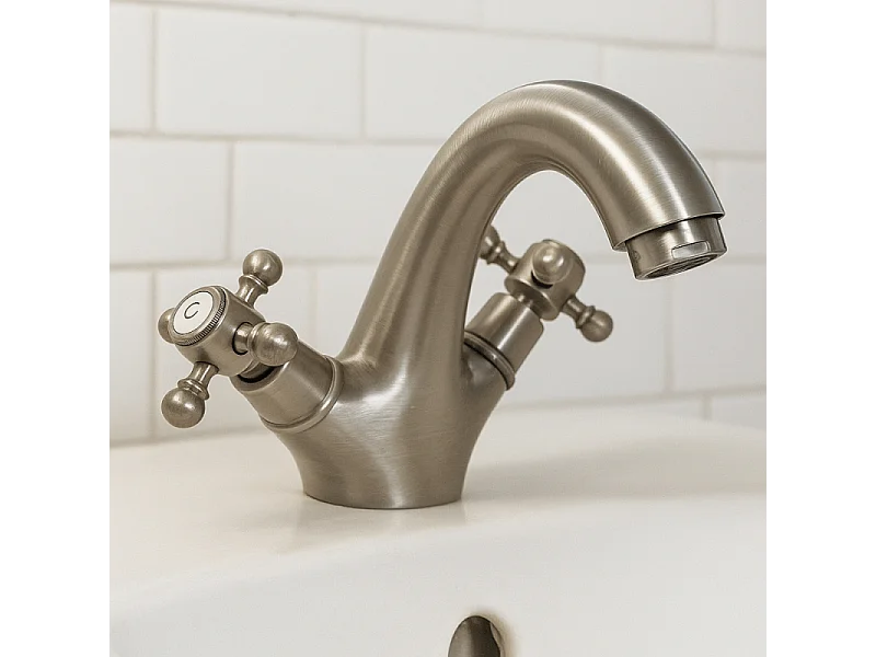 Mélangeur lavabo bec bas monotrou PAINI Tiffany Gris Acier