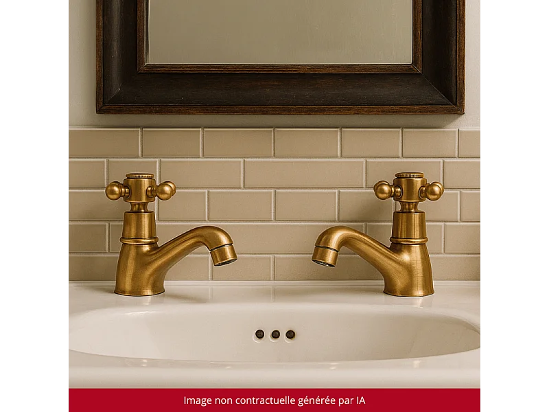 Robinet simple eau chaude PAINI Tiffany Vieux Bronze