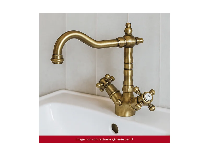 Mélangeur lavabo bec rétro PAINI Tiffany Vieux Bronze