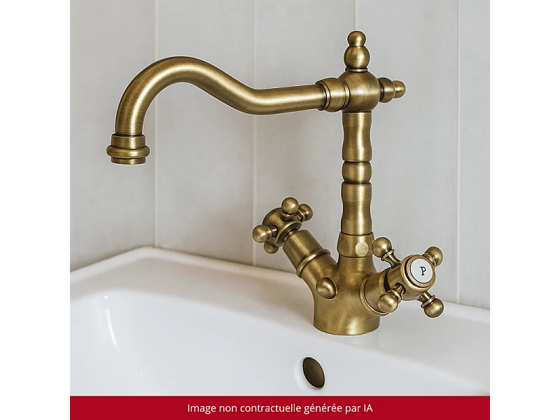 Mélangeur lavabo bec rétro PAINI Tiffany Vieux Bronze