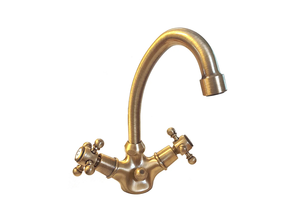 Mélangeur lavabo bec bas mobile PAINI Tiffany Vieux Bronze