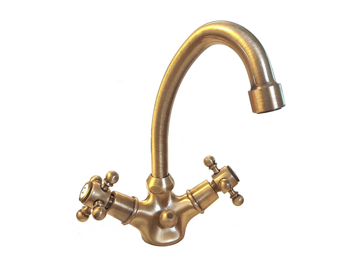 Mélangeur lavabo bec bas mobile PAINI Tiffany Vieux Bronze