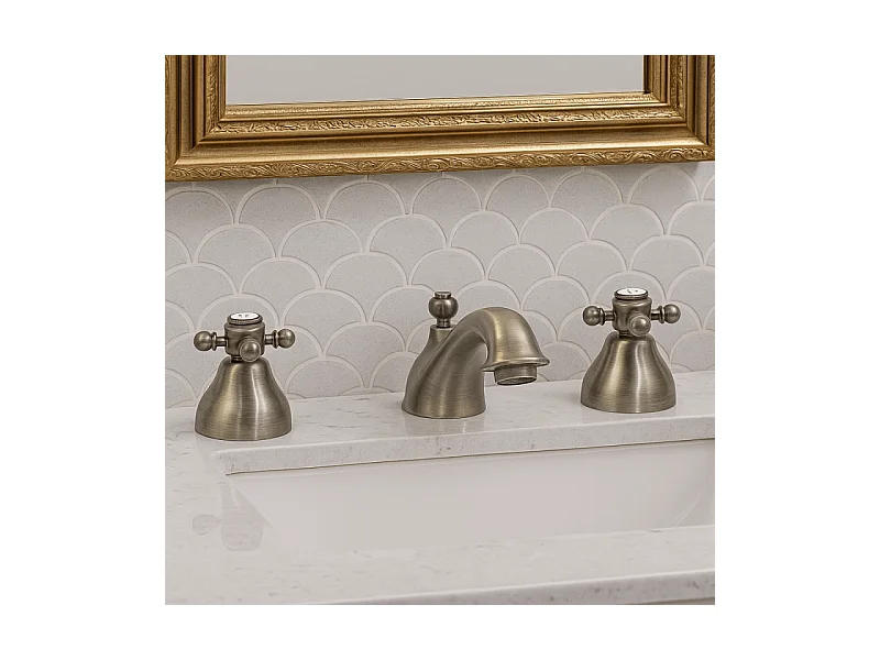 Mélangeur lavabo 3 trous PAINI Tiffany Gris Acier