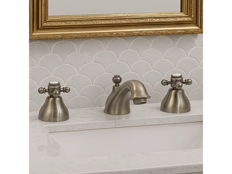 Mélangeur lavabo 3 trous PAINI Tiffany Gris Acier