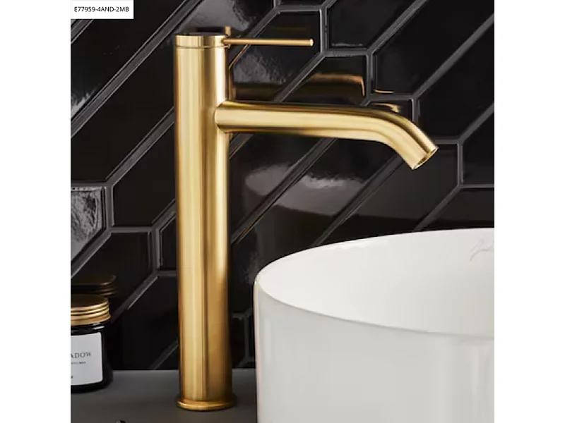 Mitigeur lavabo bec haut JACOB DELAFON Grands Boulevards sans vidage Laiton brossé