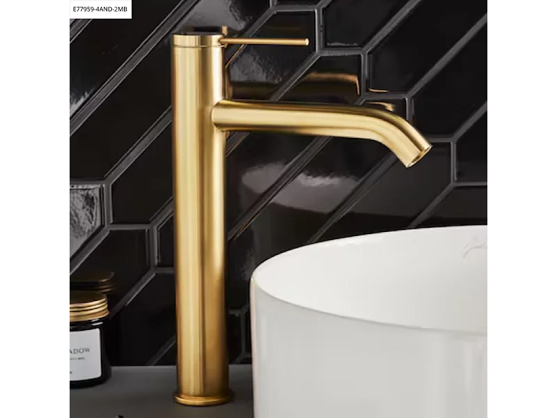 Mitigeur lavabo bec haut JACOB DELAFON Grands Boulevards sans vidage Laiton brossé