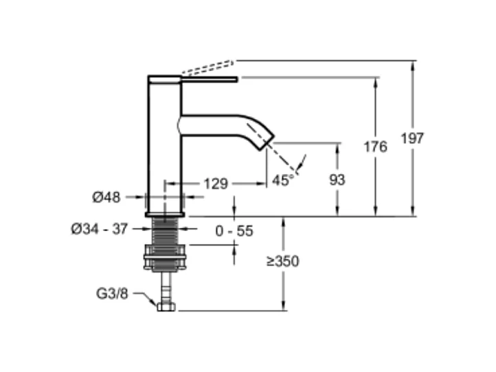 Mitigeur lavabo JACOB DELAFON Grands Boulevards sans vidage Noir mat