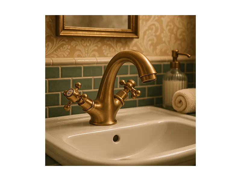 Mélangeur lavabo monotrou PAINI Tiffany Vieux Bronze