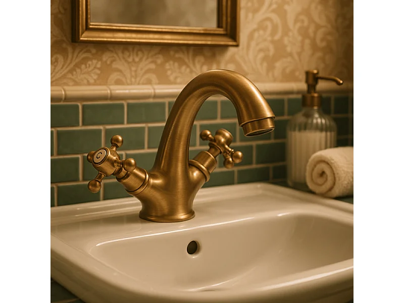 Mélangeur lavabo monotrou PAINI Tiffany Vieux Bronze