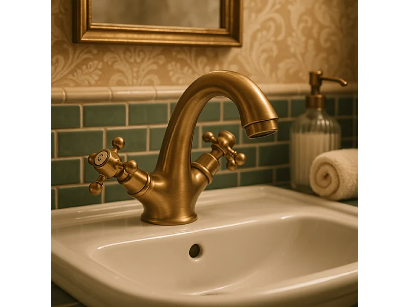 Mélangeur lavabo monotrou PAINI Tiffany Vieux Bronze