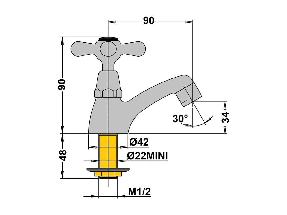 Robinet simple eau froide PAINI Tiffany Vieux Bronze