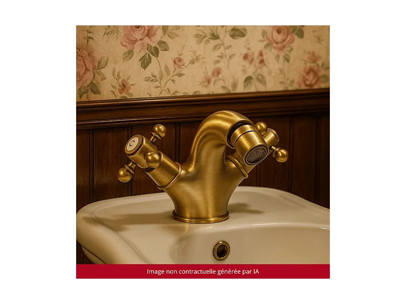 Mélangeur bidet monotrou PAINI Tiffany Vieux Bronze