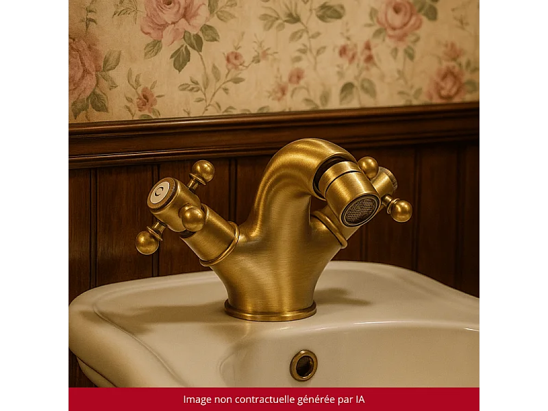 Mélangeur bidet monotrou PAINI Tiffany Vieux Bronze