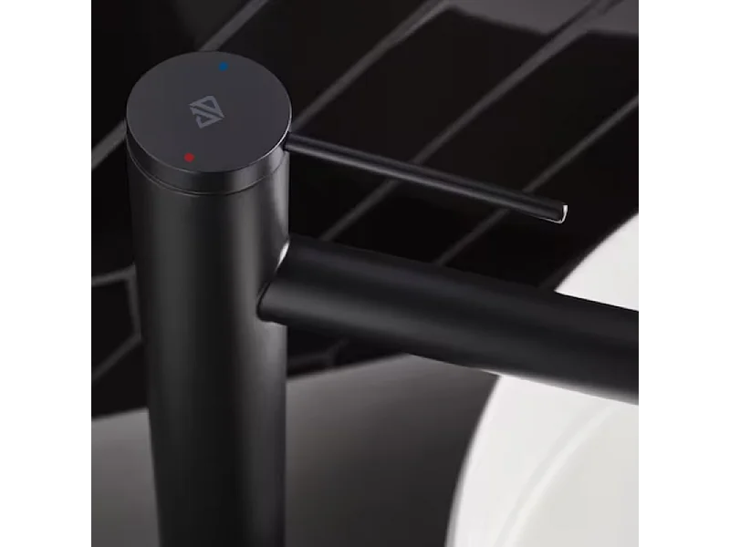 Mitigeur lavabo bec haut JACOB DELAFON Grands Boulevards sans vidage Noir mat