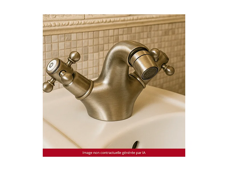 Mélangeur bidet monotrou PAINI Tiffany Gris Acier