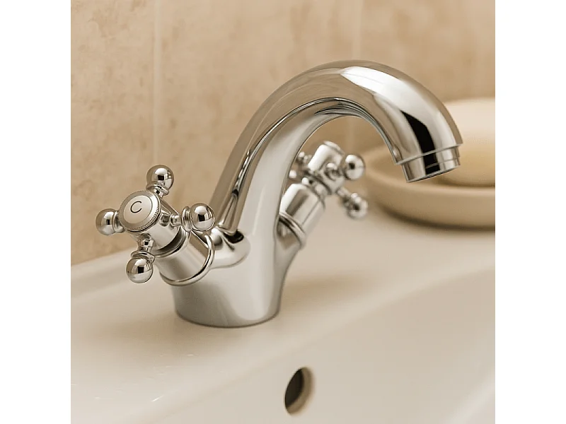 Mélangeur lavabo bec bas monotrou PAINI Tiffany Chromé