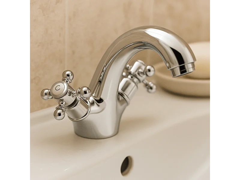 Mélangeur lavabo bec bas monotrou PAINI Tiffany Chromé