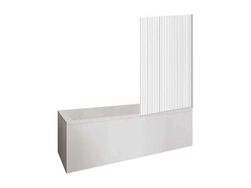 Baignoire droite DURAVIT D-Code 1700x750mm + Pare bain droit AURYS Raywall chromé