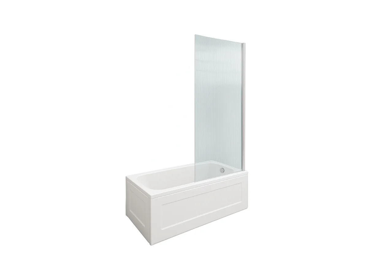 Baignoire droite DURAVIT D-Code 1700x750mm + Pare bain droit AURYS Raywall chromé