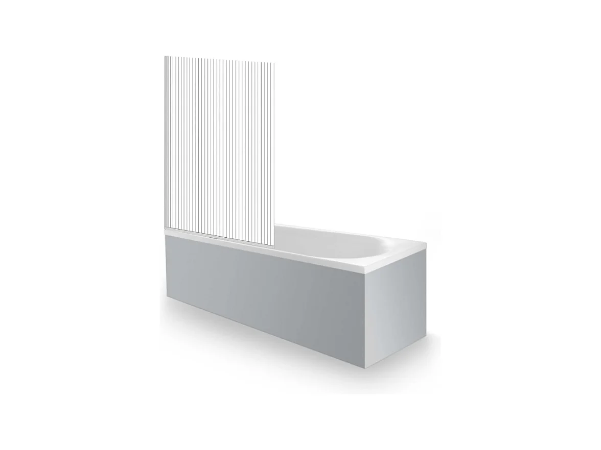 Baignoire droite DURAVIT D-Neo 1700x700mm + Pare bain gauche AURYS Raywall chromé