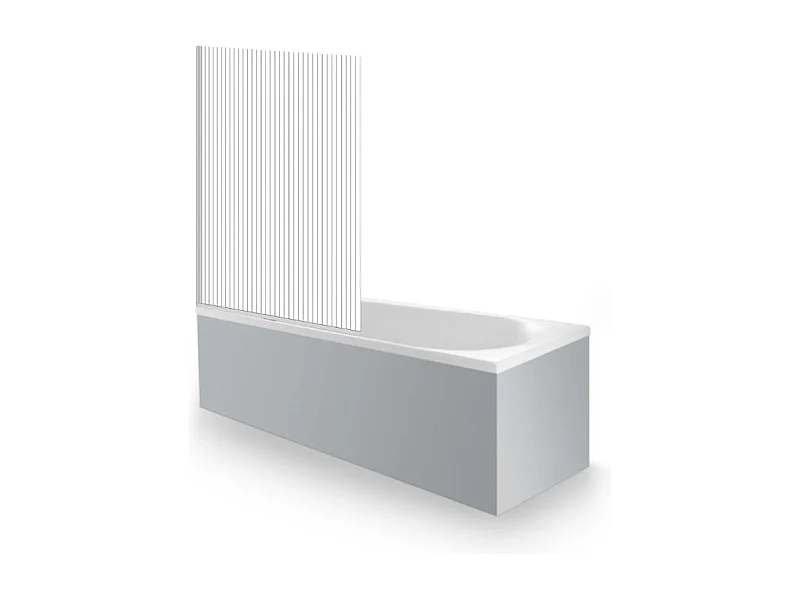 Baignoire droite DURAVIT D-Neo 170 x70 cm + Pare bain gauche AURYS Raywall chromé