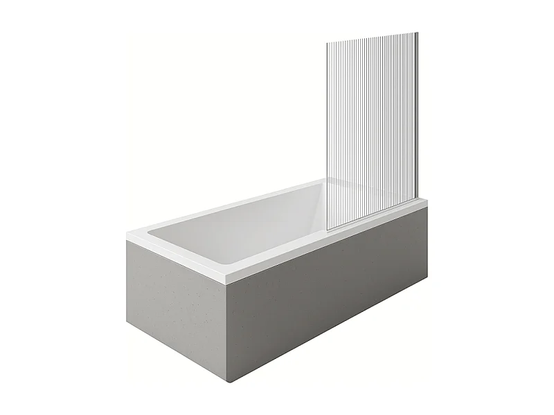 Baignoire droite DURAVIT Starck 1700x700mm + Pare bain droit AURYS Raywall chromé