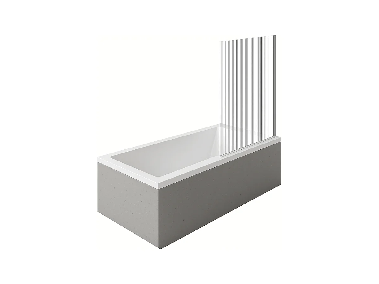 Baignoire droite DURAVIT Starck 1700x700mm + Pare bain droit AURYS Raywall chromé