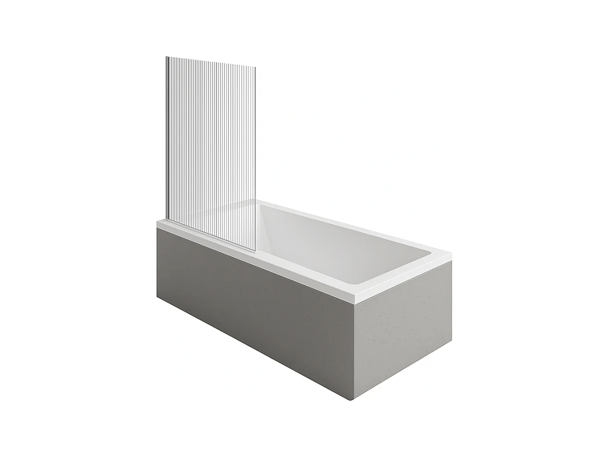 Baignoire droite DURAVIT Strack 1700x750mm + Pare bain gauche AURYS Raywall chromé