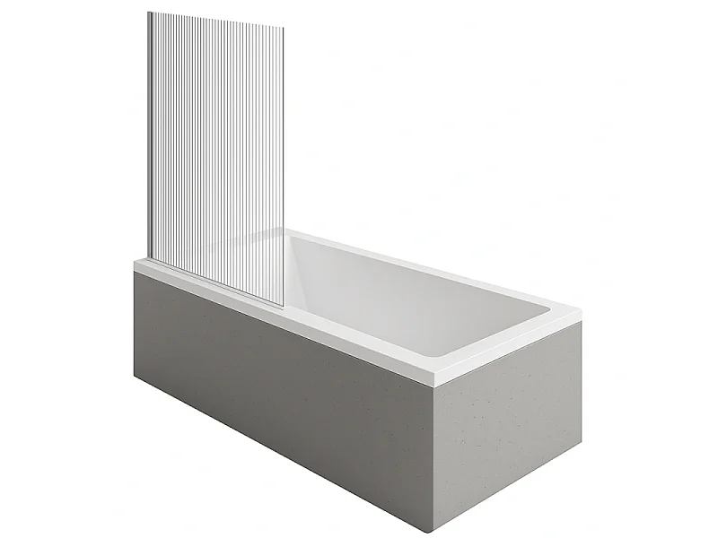 Baignoire droite DURAVIT Strack 170 x75 cm + Pare bain gauche AURYS Raywall chromé