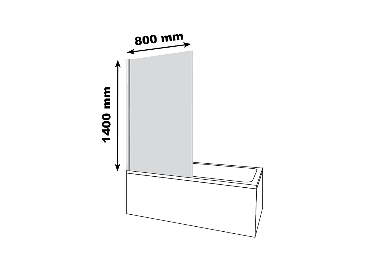 Baignoire droite DURAVIT D-Code 1800x800mm + Pare Bain gauche AURYS Mist 1 chromé