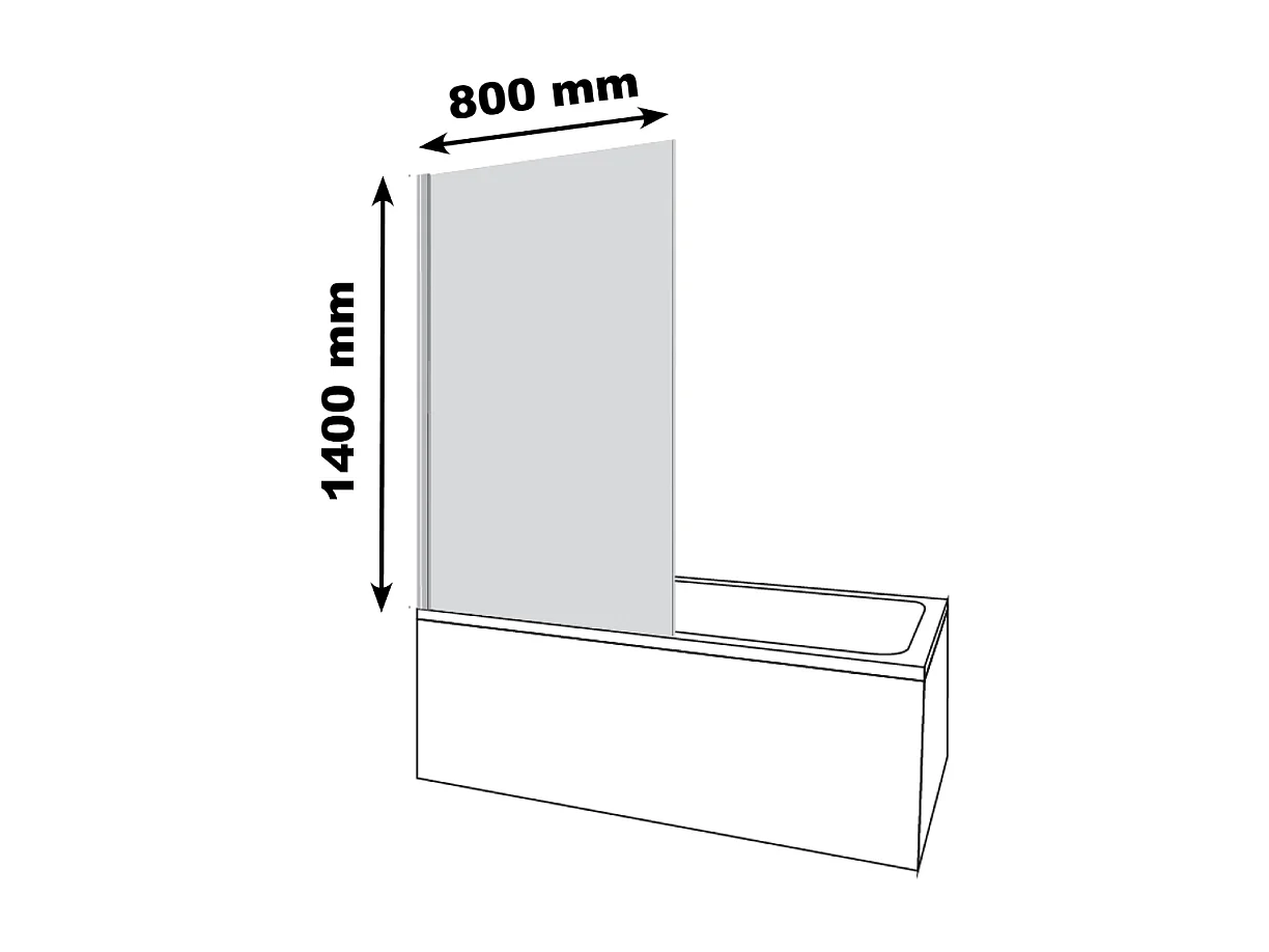 Baignoire droite DURAVIT D-Code 180 x 85 cm + Pare Bain gauche AURYS Mist 1 chromé
