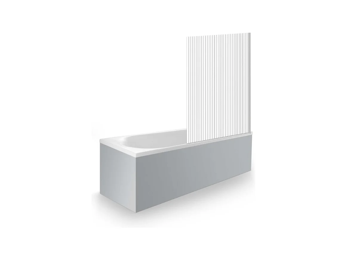 Baignoire droite DURAVIT D-Neo 1700x750mm + Pare bain droit AURYS Raywall chromé