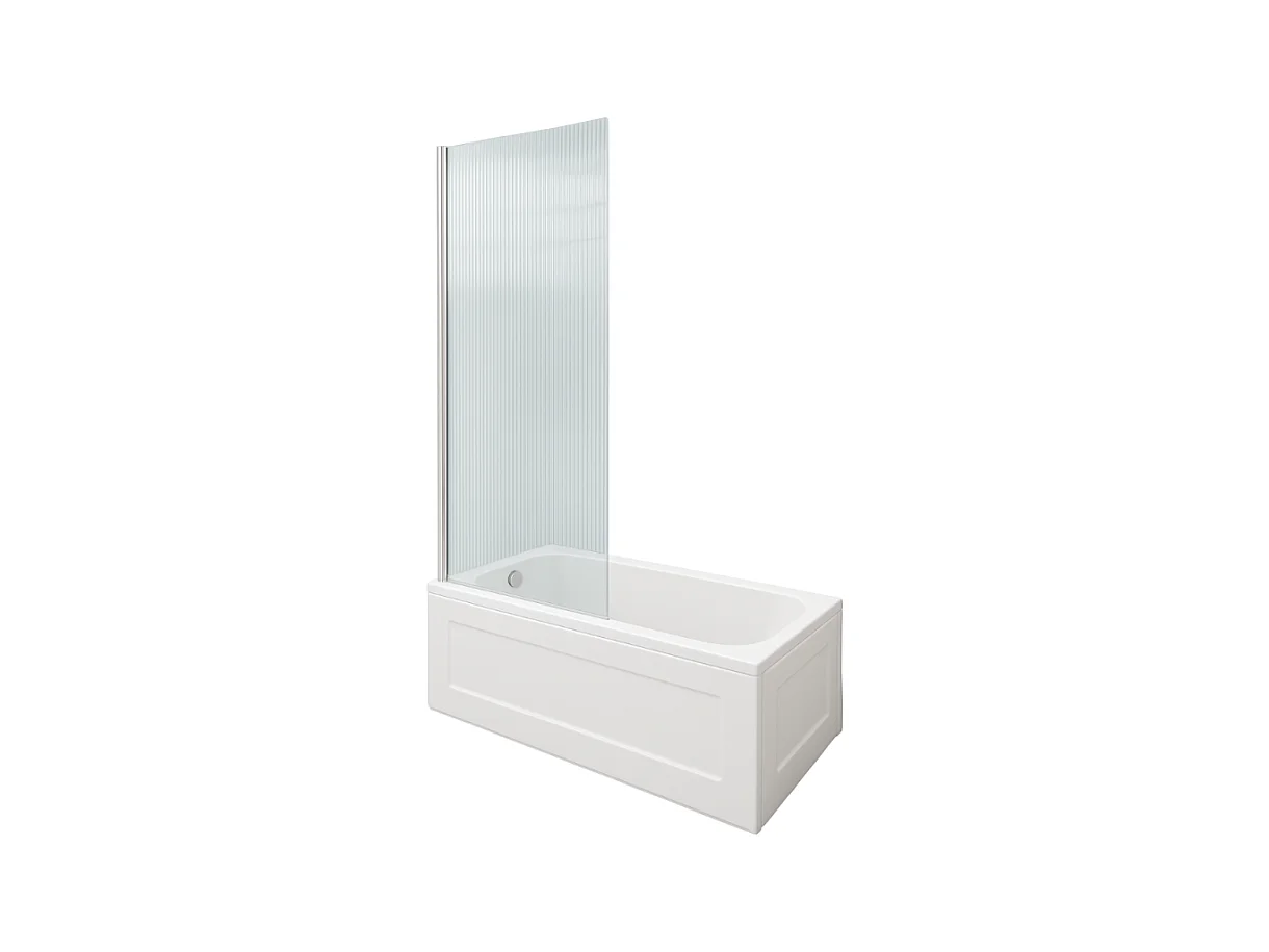 Baignoire droite DURAVIT D-Code 1600x700mm + Pare bain gauche AURYS Raywall chromé