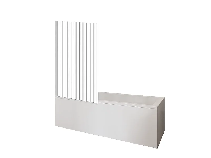 Baignoire droite DURAVIT D-Code 160 x70 cm + Pare bain gauche AURYS Raywall chromé