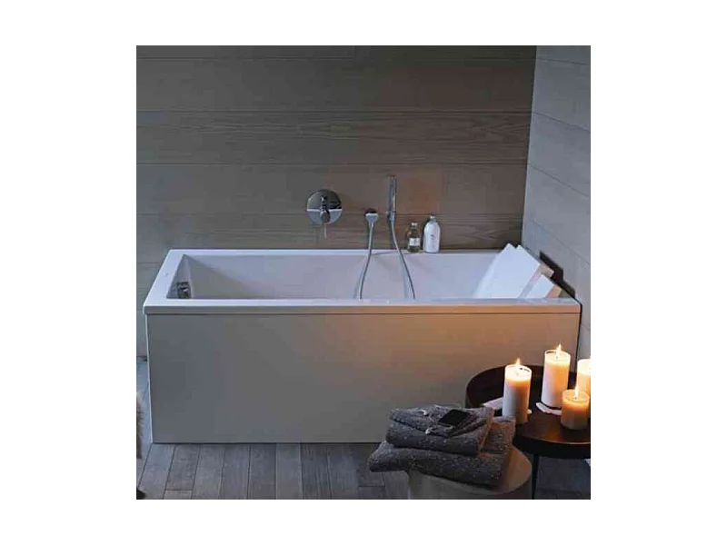 Baignoire droite DURAVIT Starck 1700x750mm + Pare bain droit AURYS Raywall chromé
