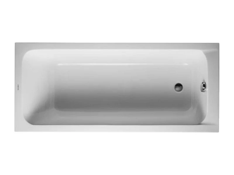 Baignoire droite DURAVIT D-Code 170 x70 cm + Pare bain gauche AURYS Raywall chromé