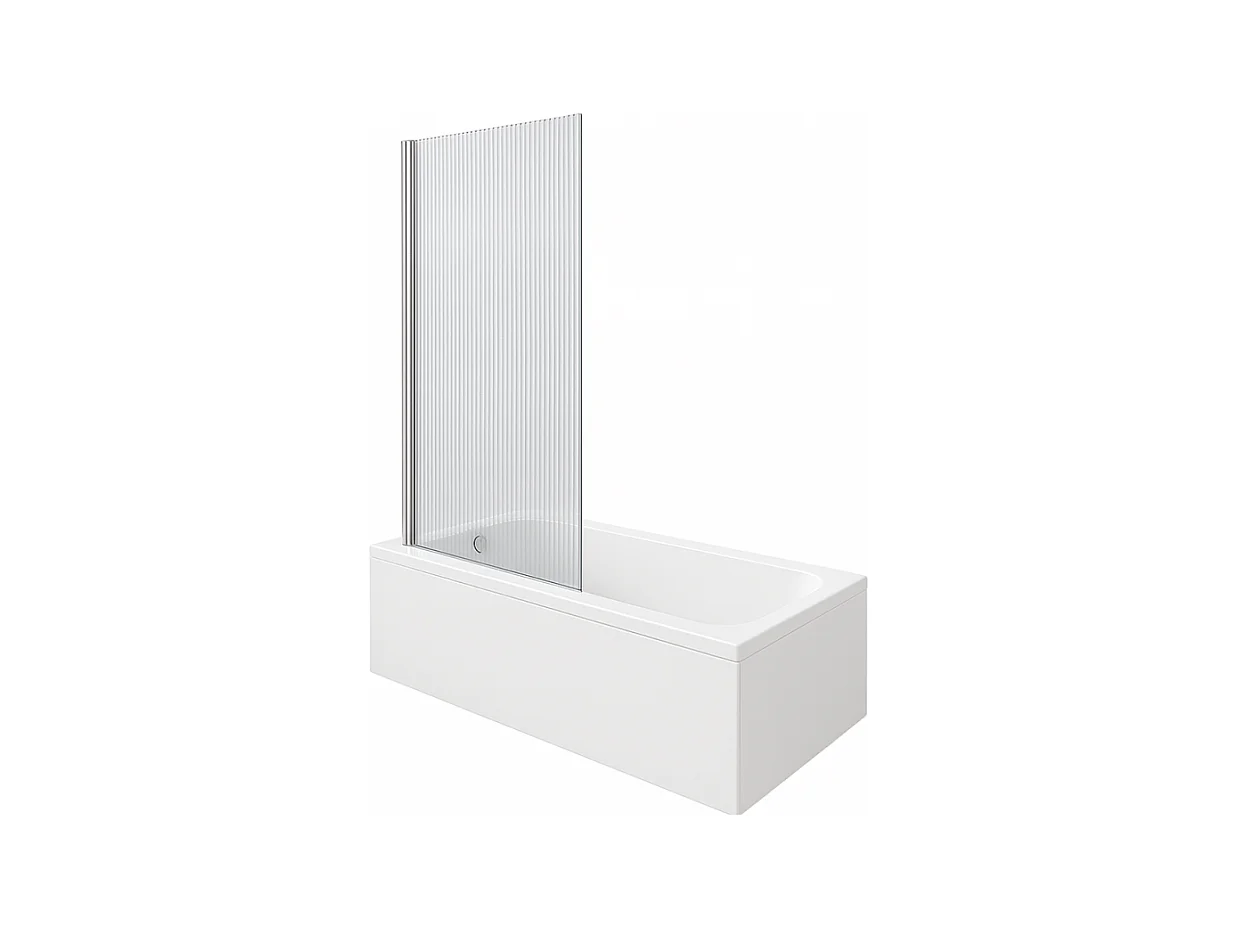 Baignoire droite DURAVIT D-Code 1800x800mm + Pare bain droit AURYS Raywall chromé