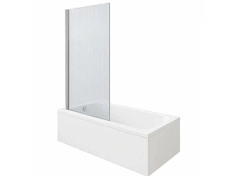 Baignoire droite DURAVIT D-Code bonde au cente 170 x 70 cm + Pare bain AURYS Raywall chromé version gauche